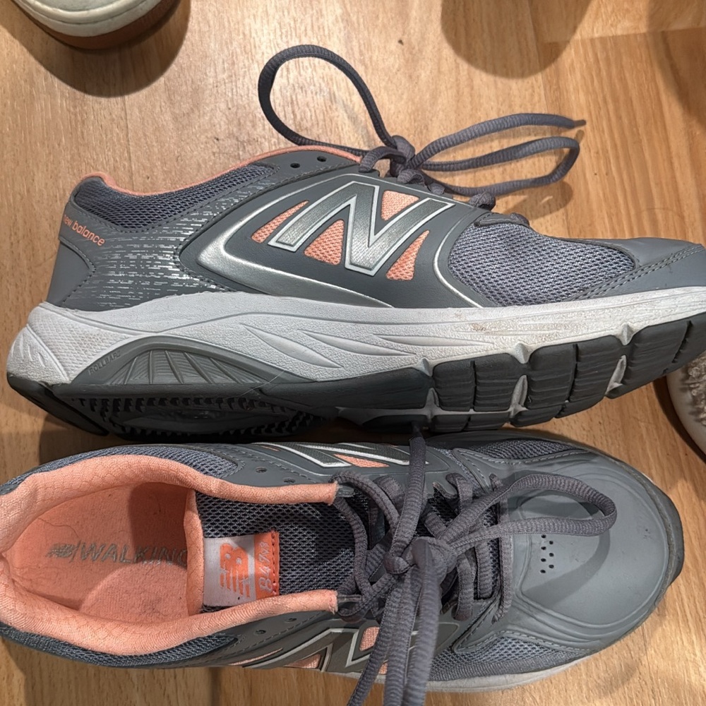 New Balance Charcoal and Coral Athletic Shoes